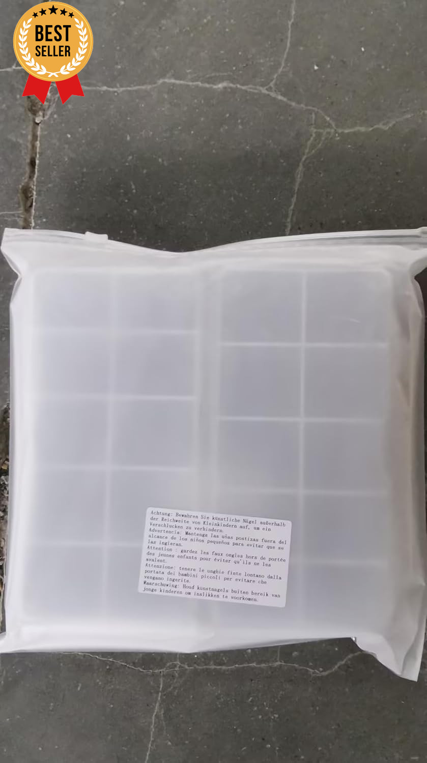 2x Empty Nail Tip Organizer Box 10-Grid Storage Case for Nails/Jewelry