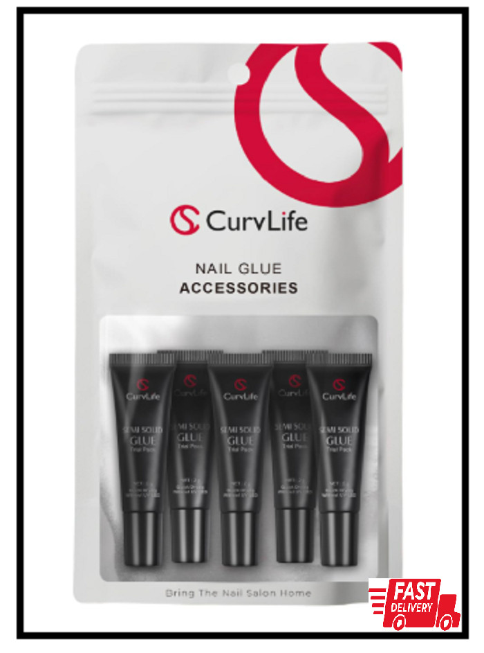 Curvlife Nail Tips Semi Solid Nail Glue 2G (5Pcs) – Super Strong, Soft Glue Gel