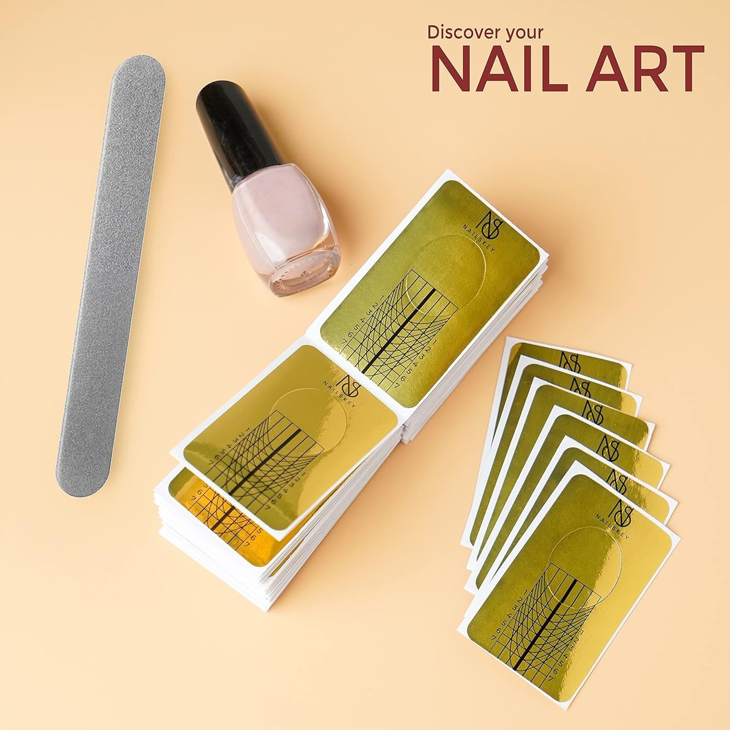 100 Pcs Glossy Gel Builder Nail Forms – Easy Self-Adhesive Solutions for All