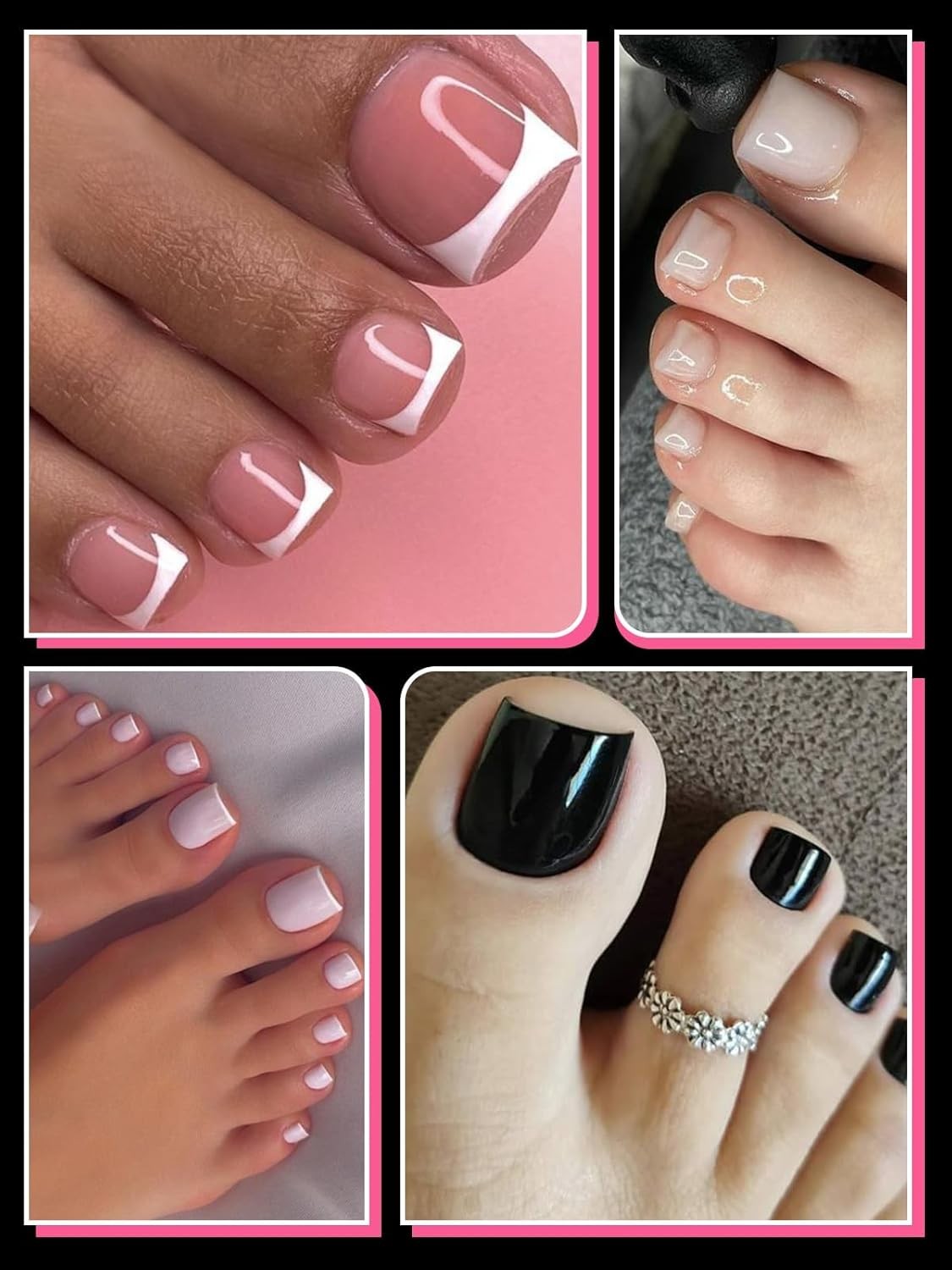 Reusable Toe Nail Forms Kit with 120PCS Poly Gel Tips, 12 Sizes for Toenail