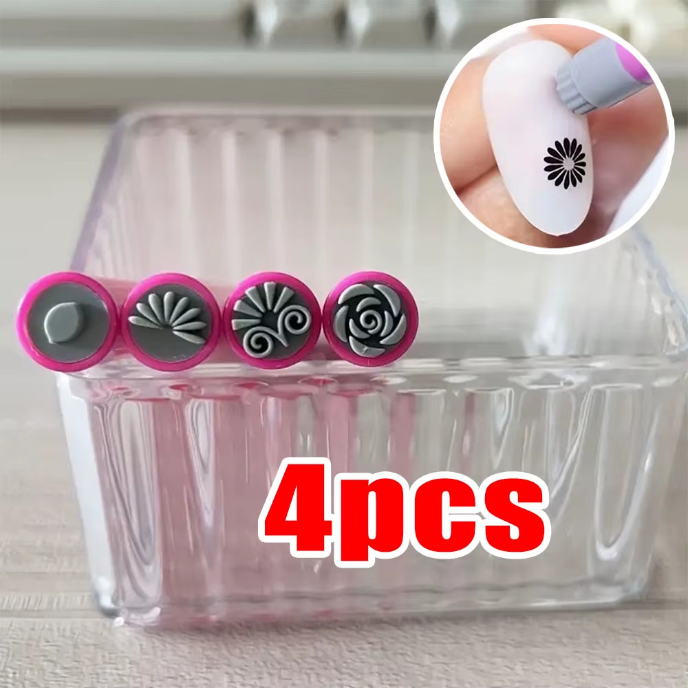 DIY Nail Art Stamp Pen 4 6 10Pcs Set Floral Butterfly Graffiti Dotting Draw Tool