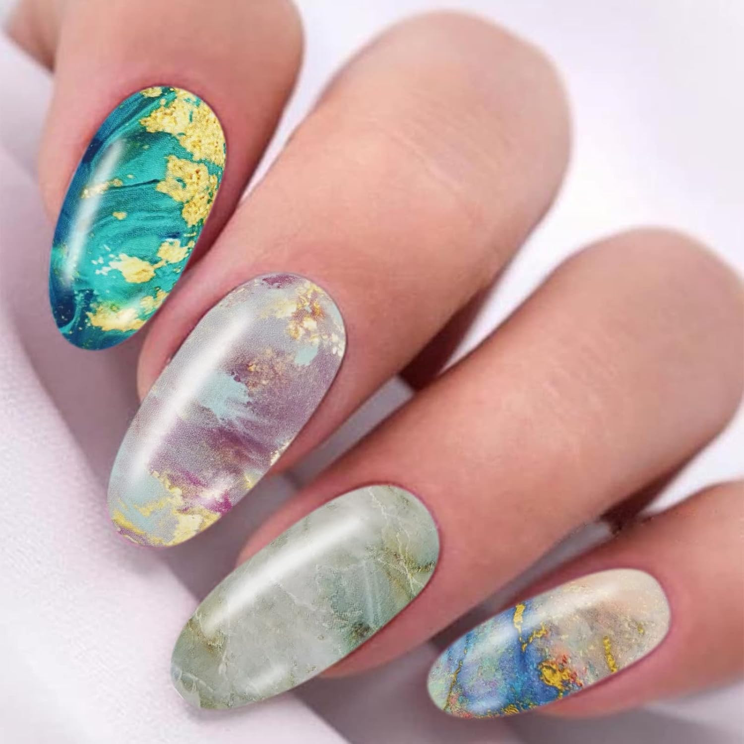 Create Stunning Nail Designs – 30 Sheet Foil Set – Marble Flower Holographic Art
