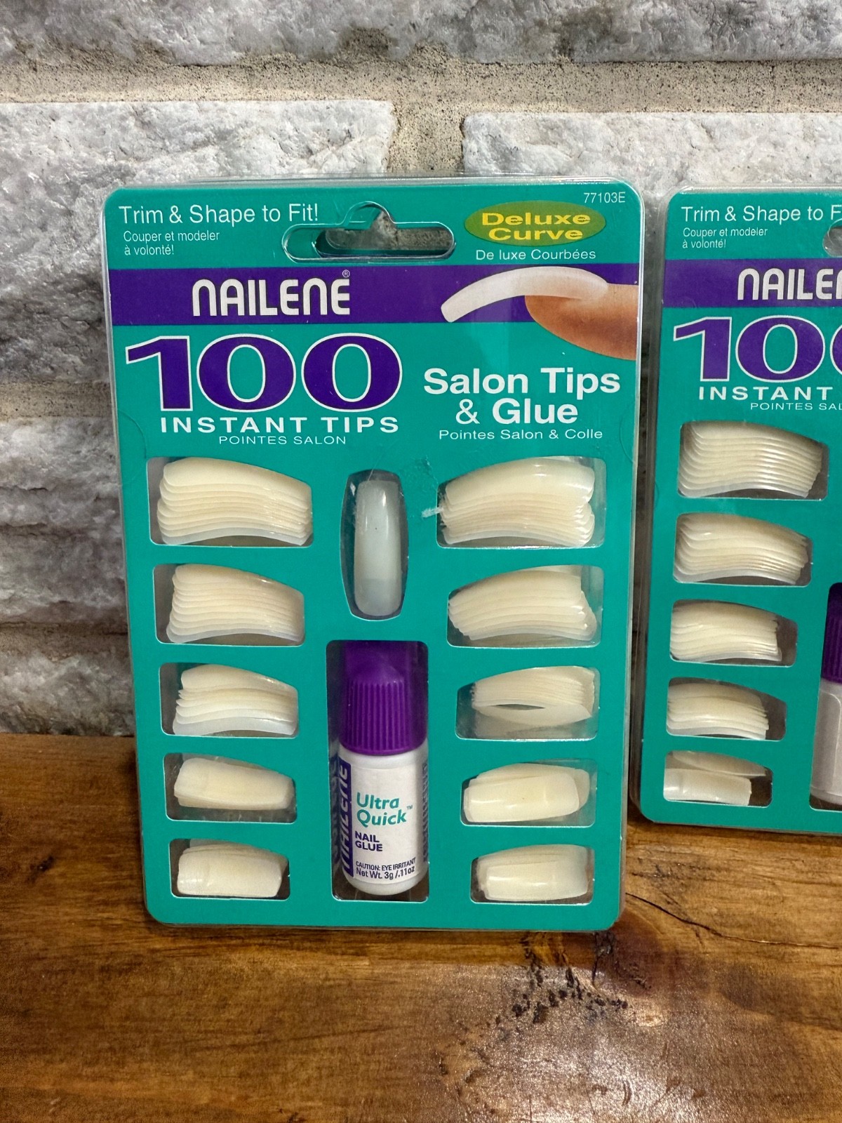 6 Packs Of 100 Nailene Deluxe Curve Salon Tips and Glue Nail Kits 600 Nails NEW
