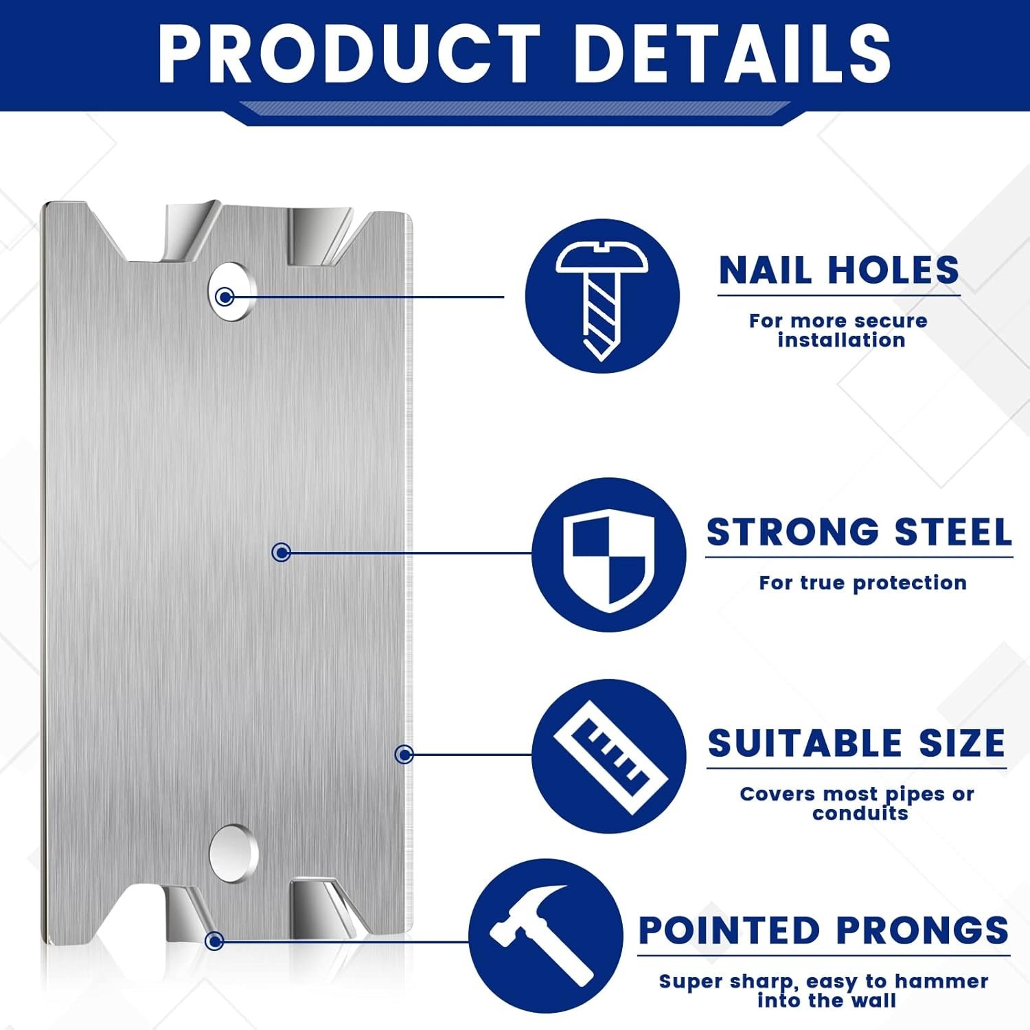 Easy Install Steel Safety Plates – Pack of 100