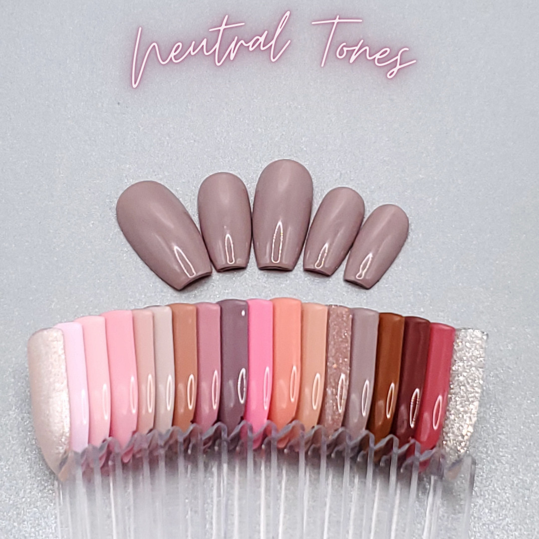 #14 Light Purple Gray Nude Press On Nails | Handmade | Hard Gel Glue On Nails