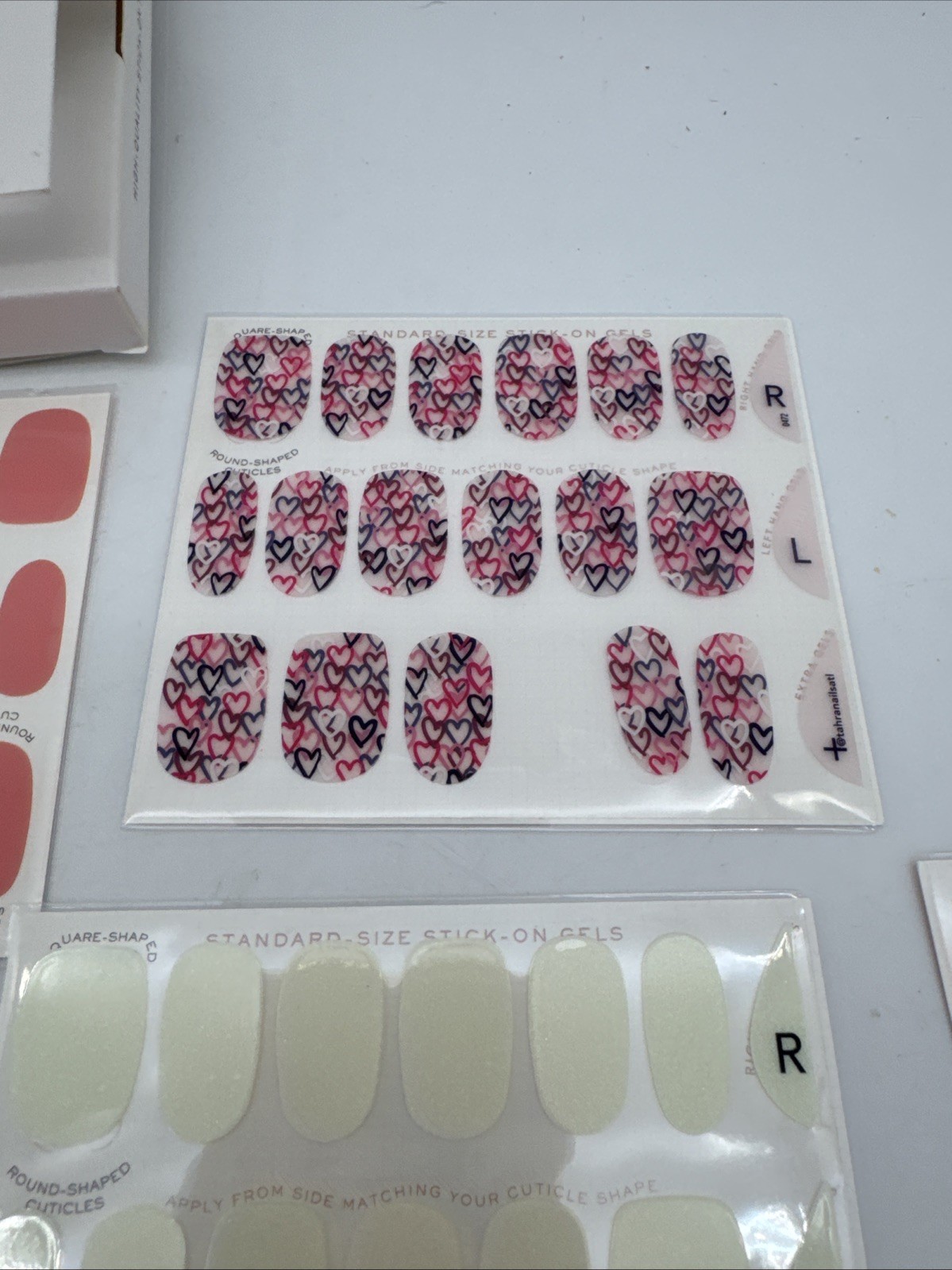 ManiMe Stick-On Gels Press-On Nails Lot 6 Pink Vegan Cruelty-Free