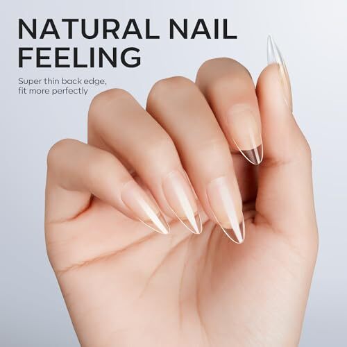 Medium Almond Nail Tips – 500Pcs Pre-shaped Half A1-Medium Almond-Half Matte