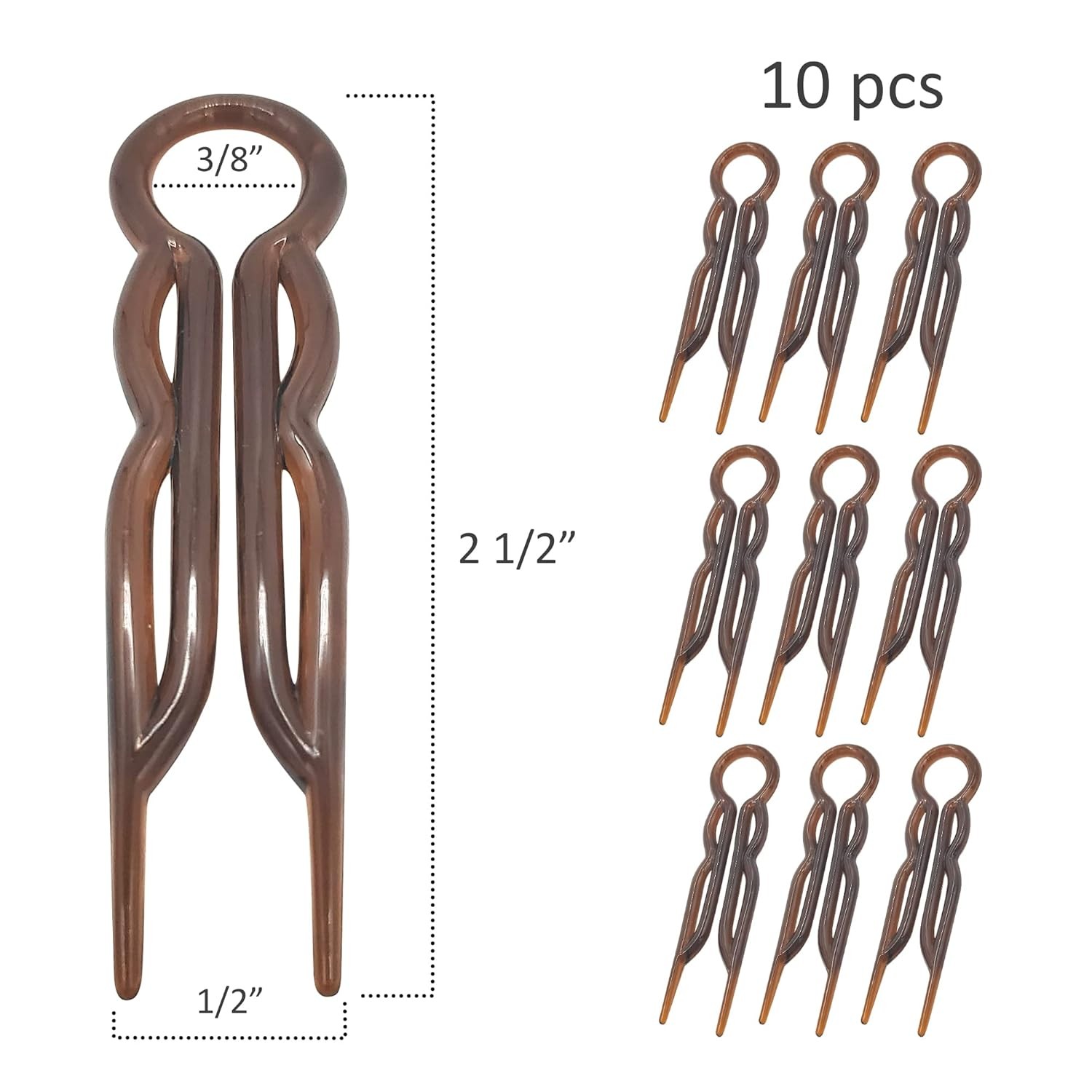 Good Hair Days Pins – 2 1/2″ Plastic, U-shaped Magic Set of 10, Crystal