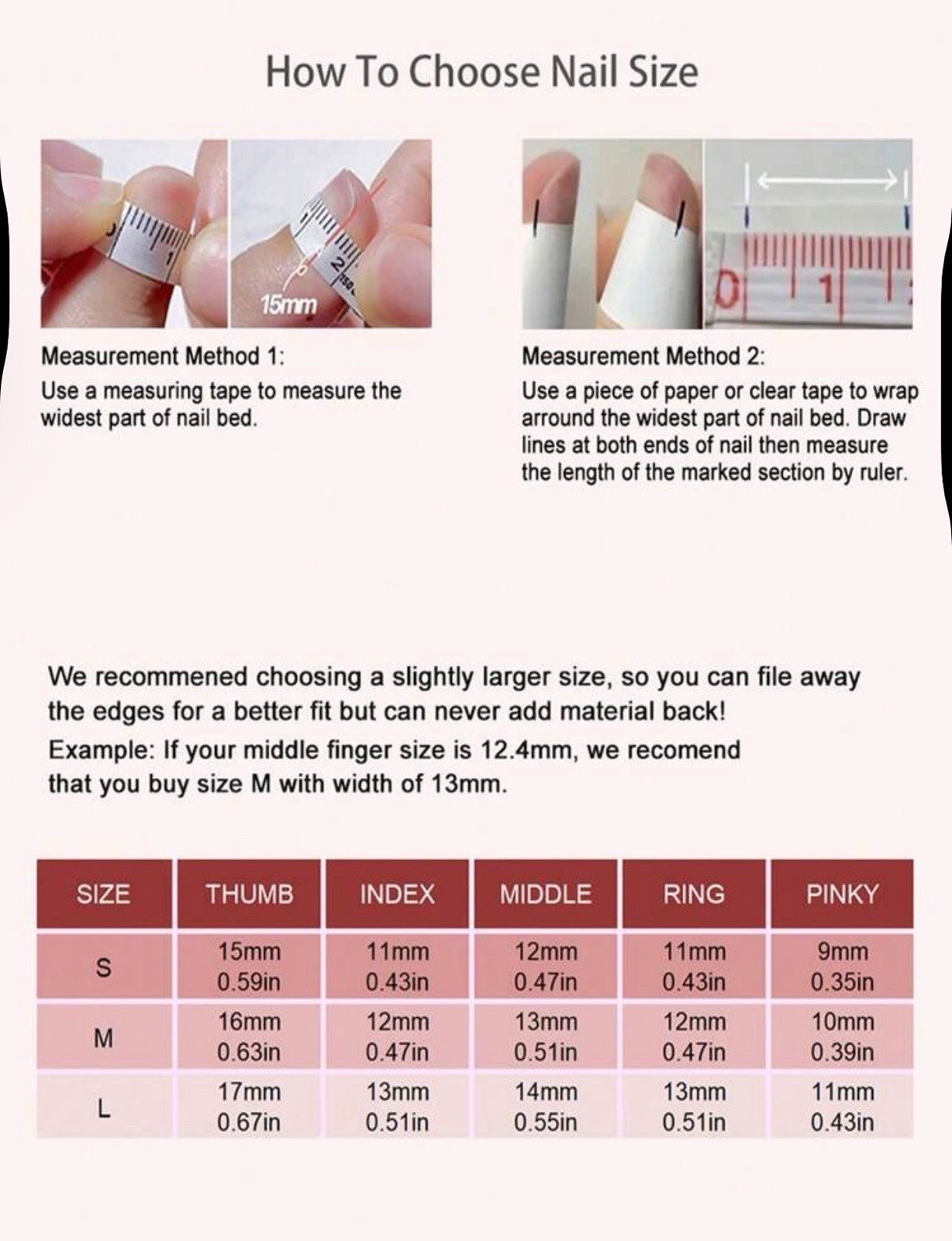 ENEN Medium Almond Pink White Gold 3D Flower Press-On Nails Self-Adhesive