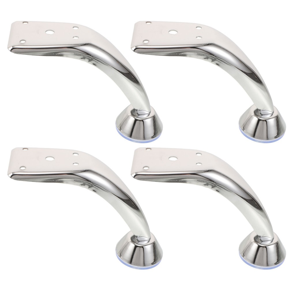 4Pcs Heavy Duty Iron Nail Arm Rest Legs for Manicure Footrest Silver Durable Set