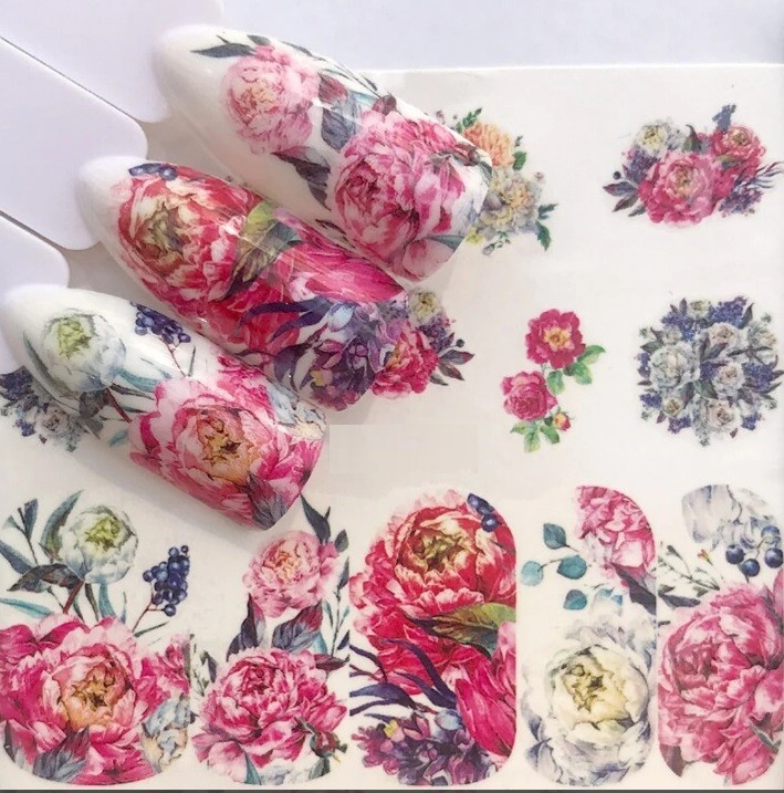 Flower, Floral Nail Art Water Decals DIY Nail Wraps.(Group 2)