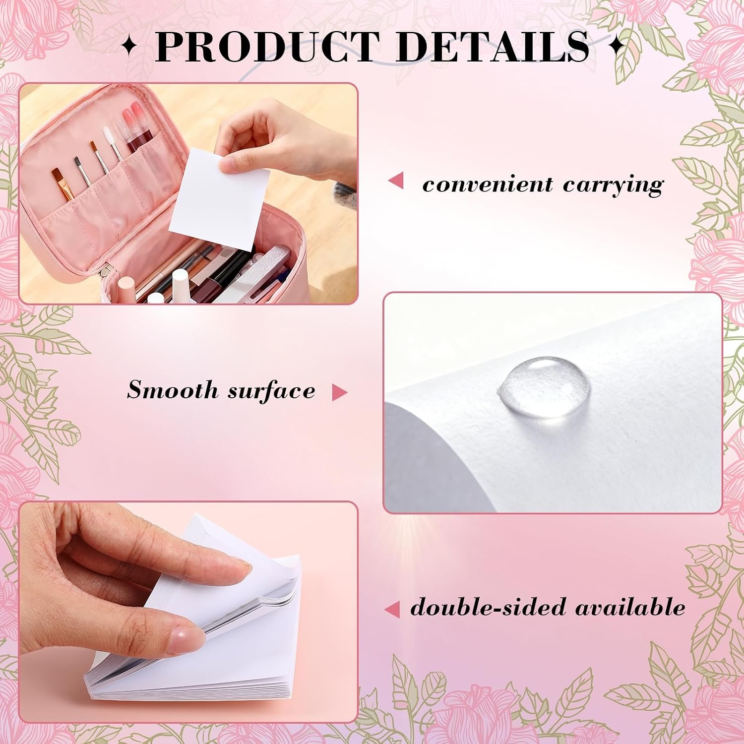 100 Sheets Disposable Nail Polish Palette Paper Double Side Gel Nail Art Palette