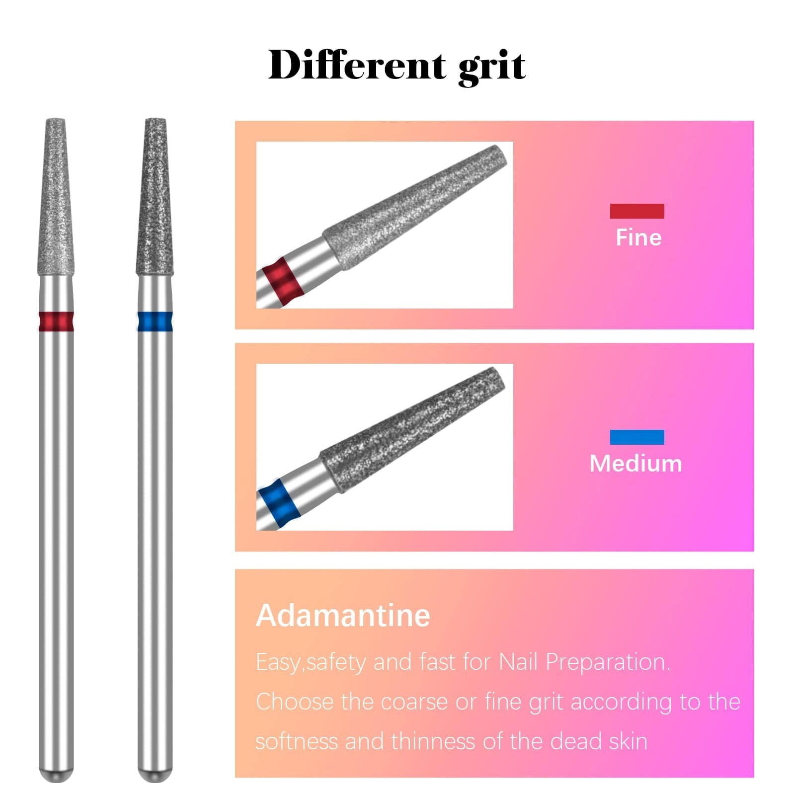 Nail Drill Bits Cuticle Nail Drill Bit Tapered Barrel Cuticle Drill Bits with…
