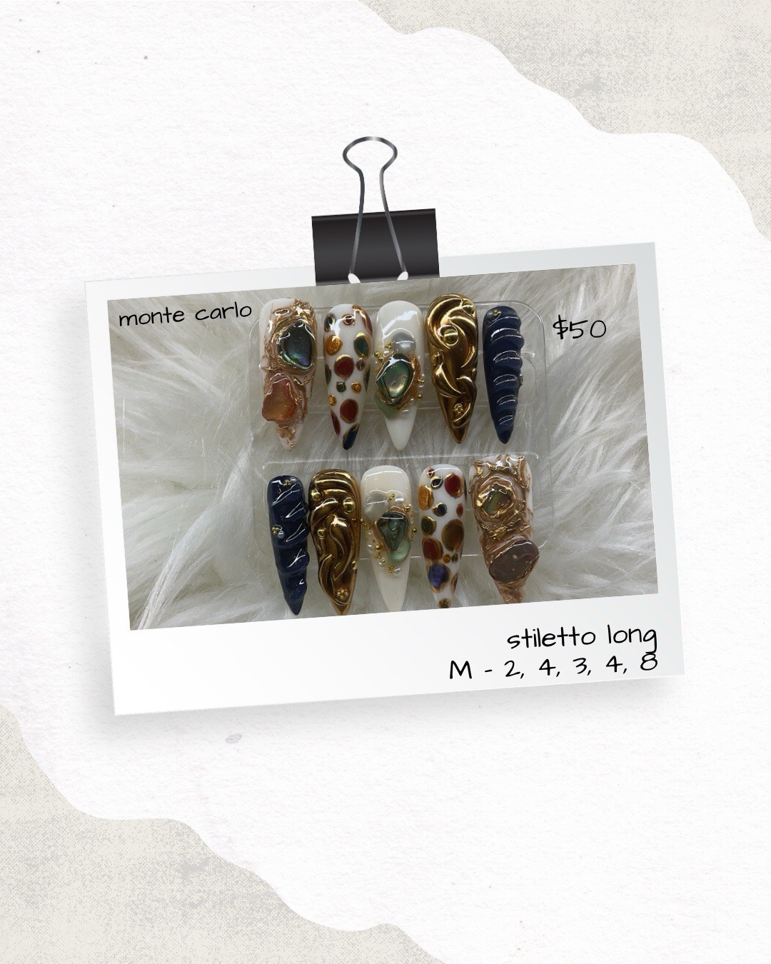 Custom Gel Press-On Nails Handmade 10-Piece