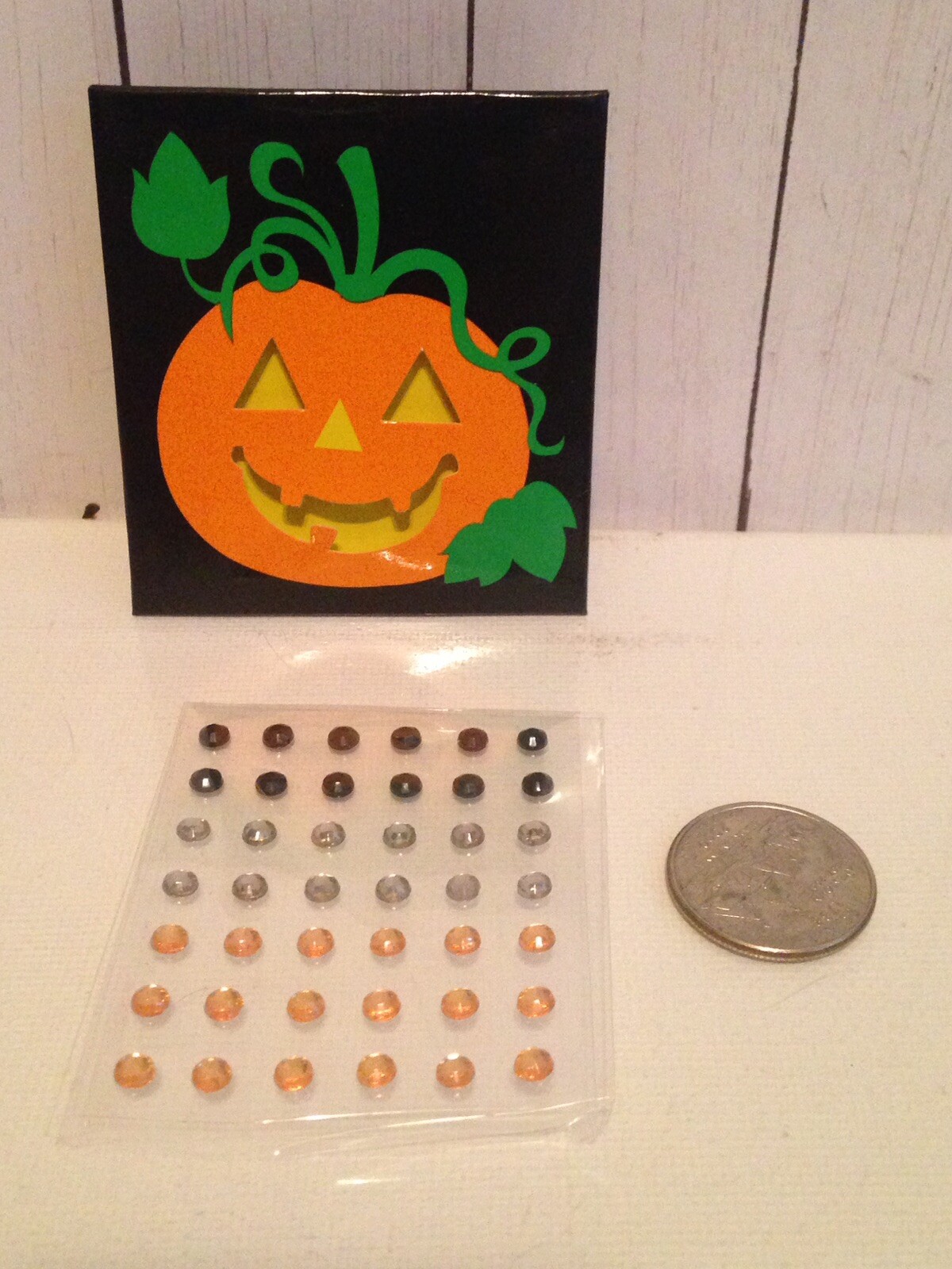 Avon Halloween Spooky & Sparkly NAIL ART Gems rhinestones Orange Silver Black