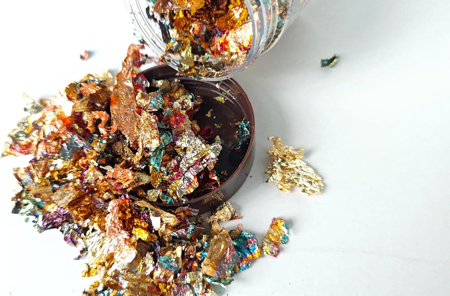 Gilding Flakes Leaf Flakes Gilding Variegated Gold Foils for Art Supplies,Resin,