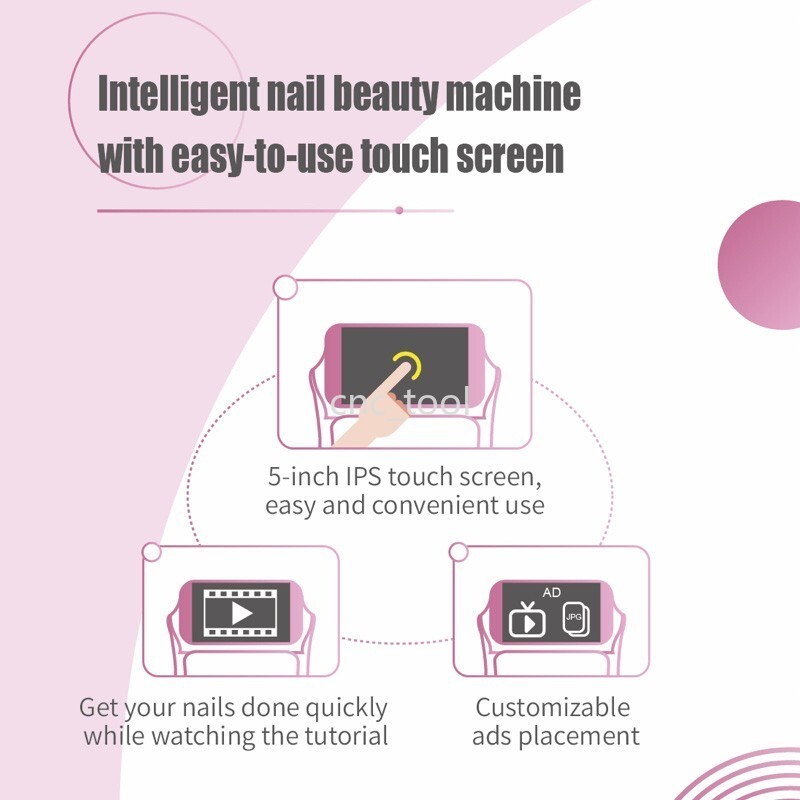 3D Touch Screen Nail Printer APP DIY Auto Nail Art Printing Machine w/ Gel Dryer