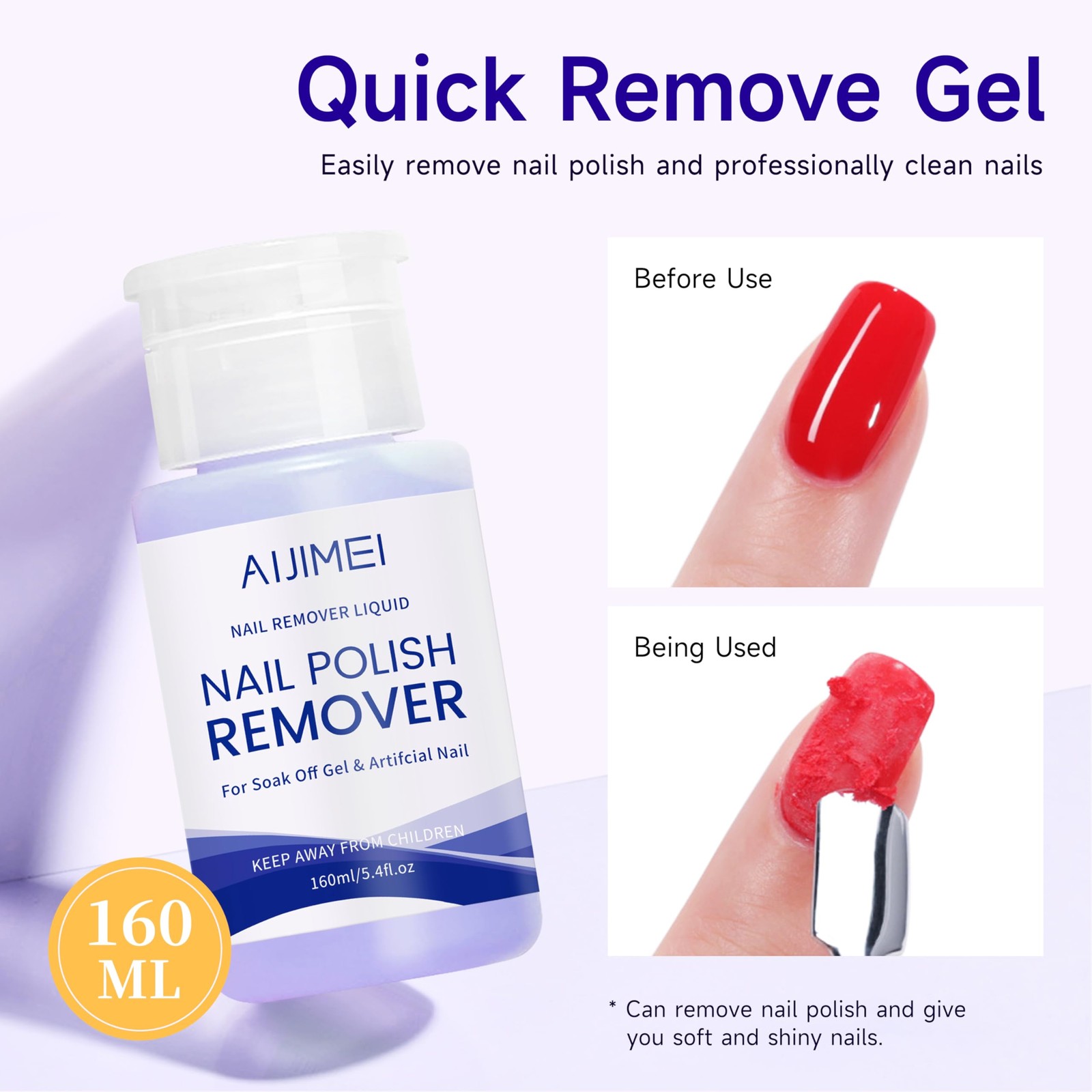 AIJIMEI 160ml Gel Nail Polish 4 Fl Oz (Pack of 1), Remover