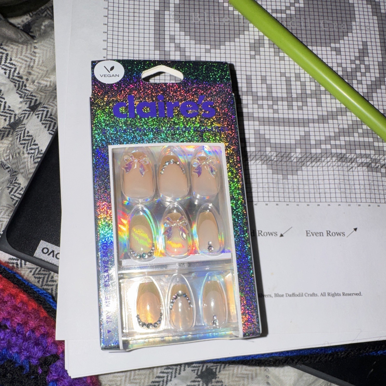 Claire’s Pre-Designed Oval Press-On Nails, Nude/Clear Shiny Finish for Finger