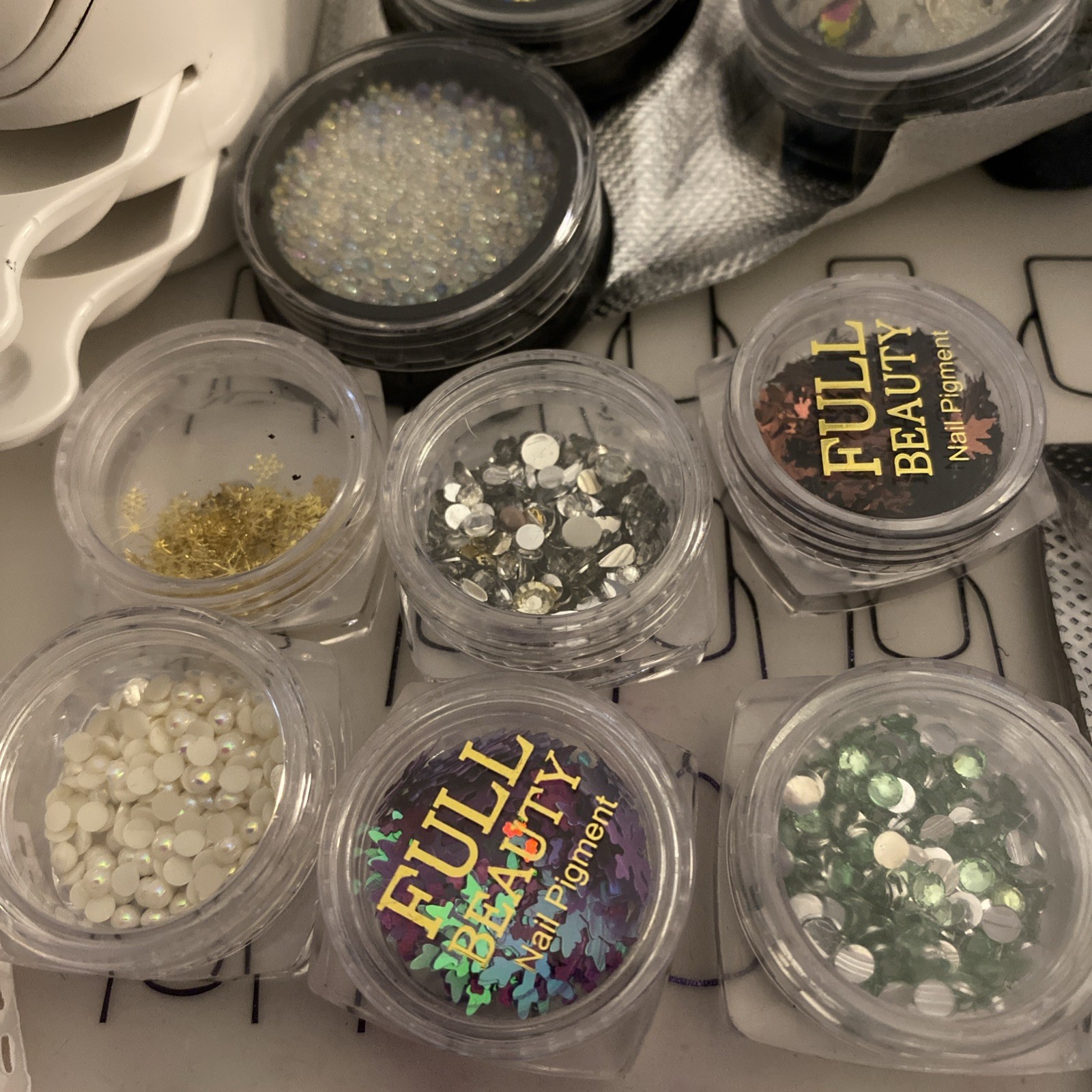 Nail Decoration Pots Alloy Shapes Embellishments Pearl’s Glass crystal & extras