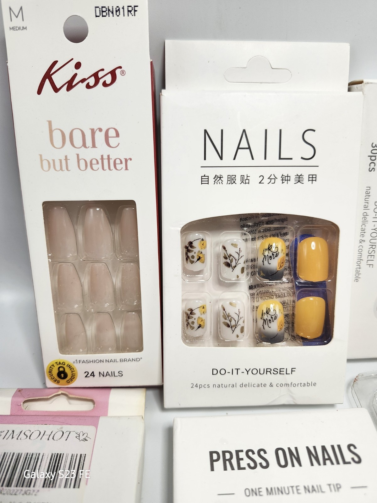Huge Press On Nails Lot Kiss Bare But Better DIY Nail Art Tips Mixed Glue On