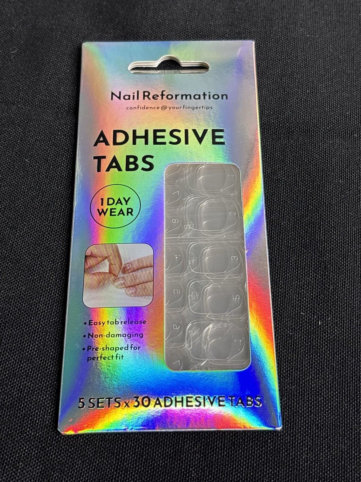 Nail Reformation Clear Self-Adhesive Tabs 1 Day Wear Easy Remove 5 Sets x30