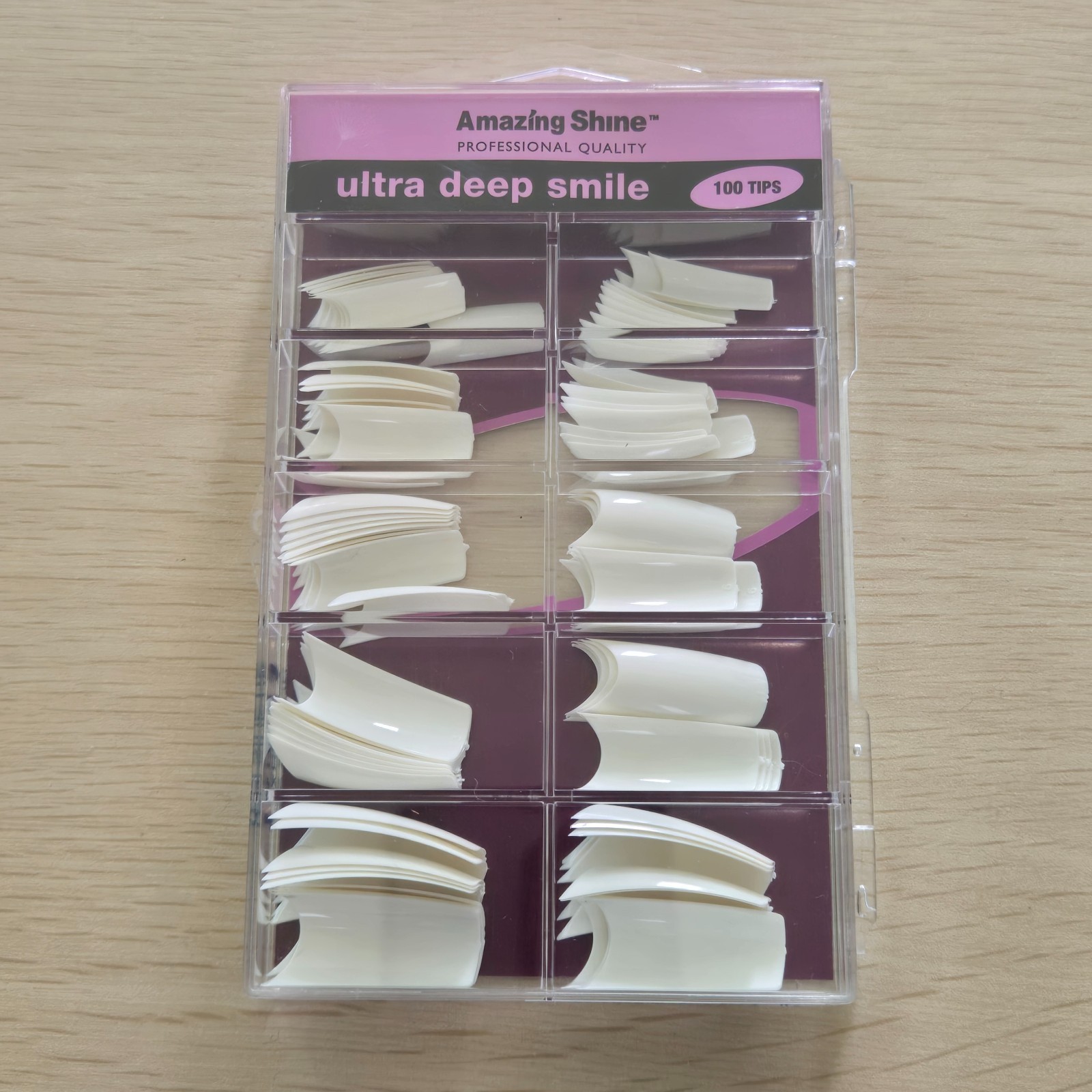 Ultra Deep Smile Nail Tips Set Amazing Shine French Acrylic Gel Extension Tips