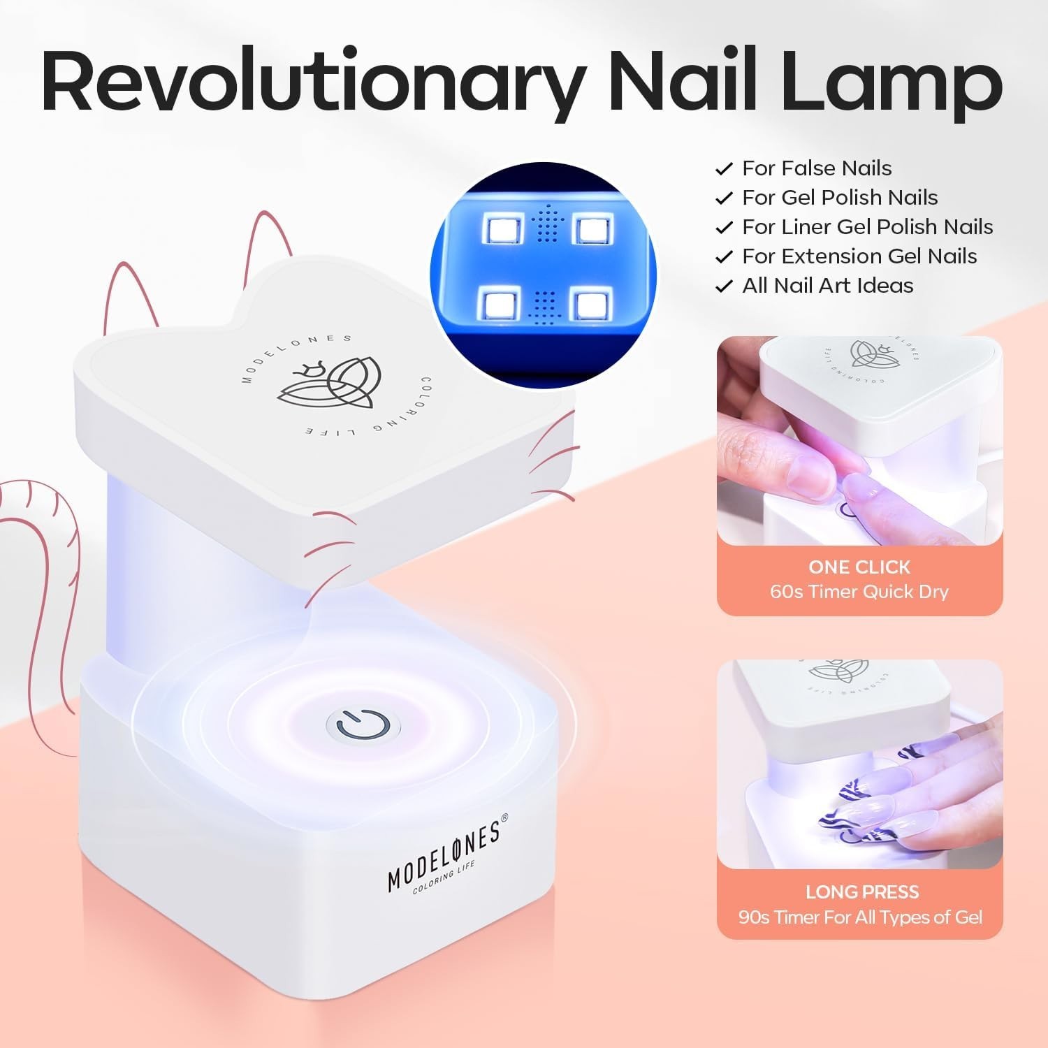 Gel X Nail Kit, Gel x Nail Tips Medium Square, 9-in-One Nail Glue & Portable U V