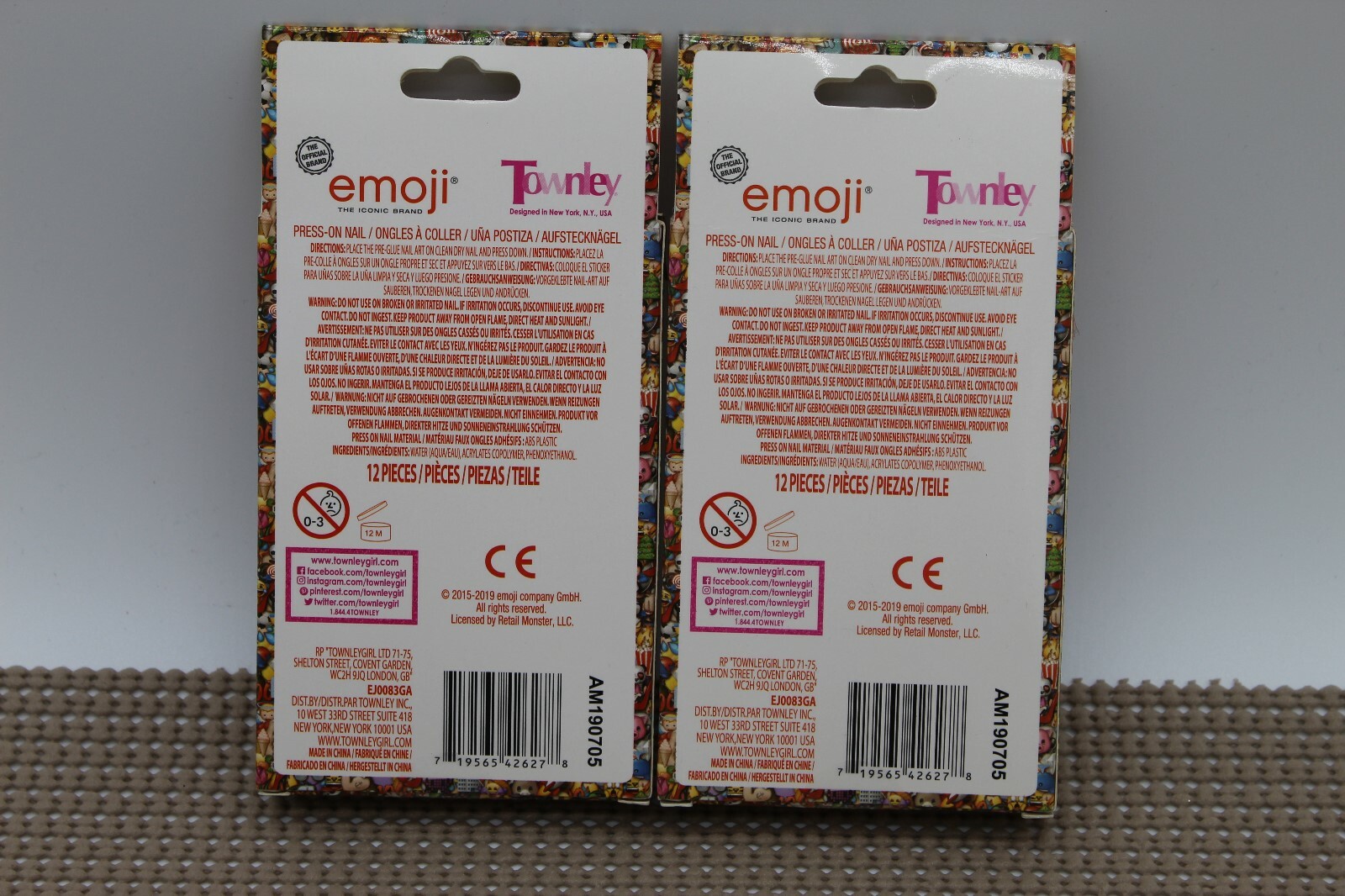 Lot of 2 New Emoji Official Brand Press On Nails 24 Pieces
