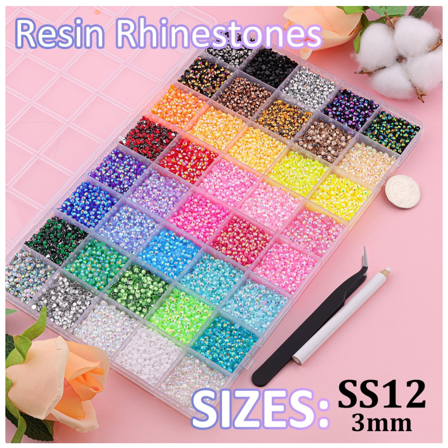 Resin Flatback Gems, Multicolor Rhinestones | Bedazzler Set