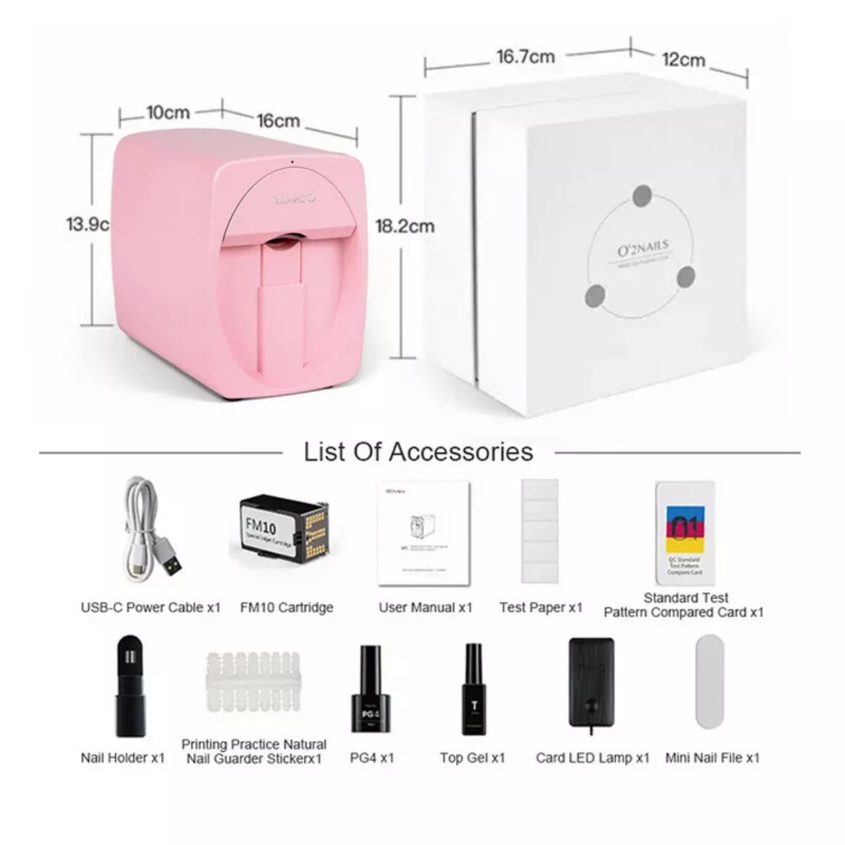 O’2NAILS Portable Nail Printer Mobile APP DIY Nail Art Printing Machine Home Use