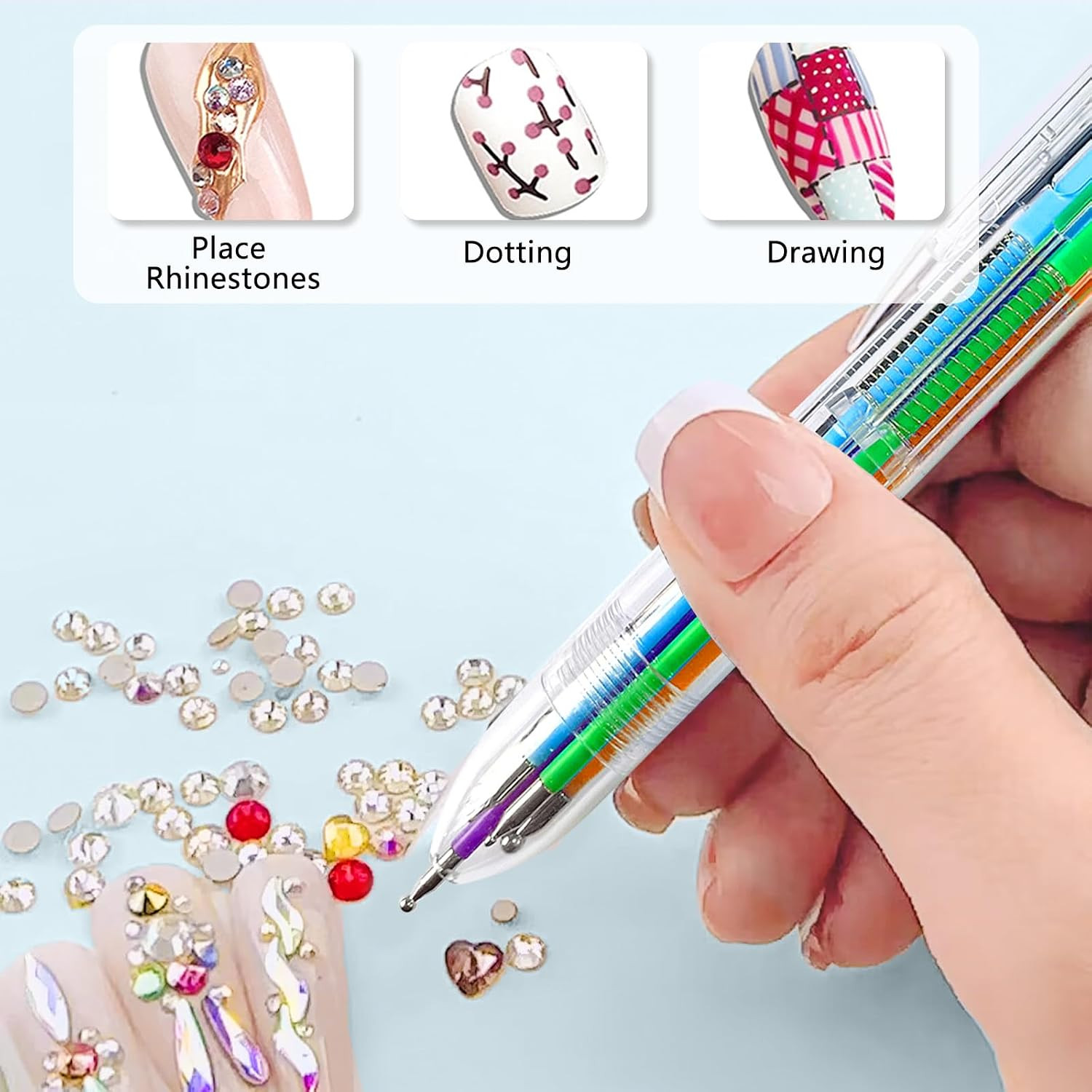 Nail Dotting Pen Nail Art 6 in 1 Dotting Tools in Ballpoint Pen Design Nail Art