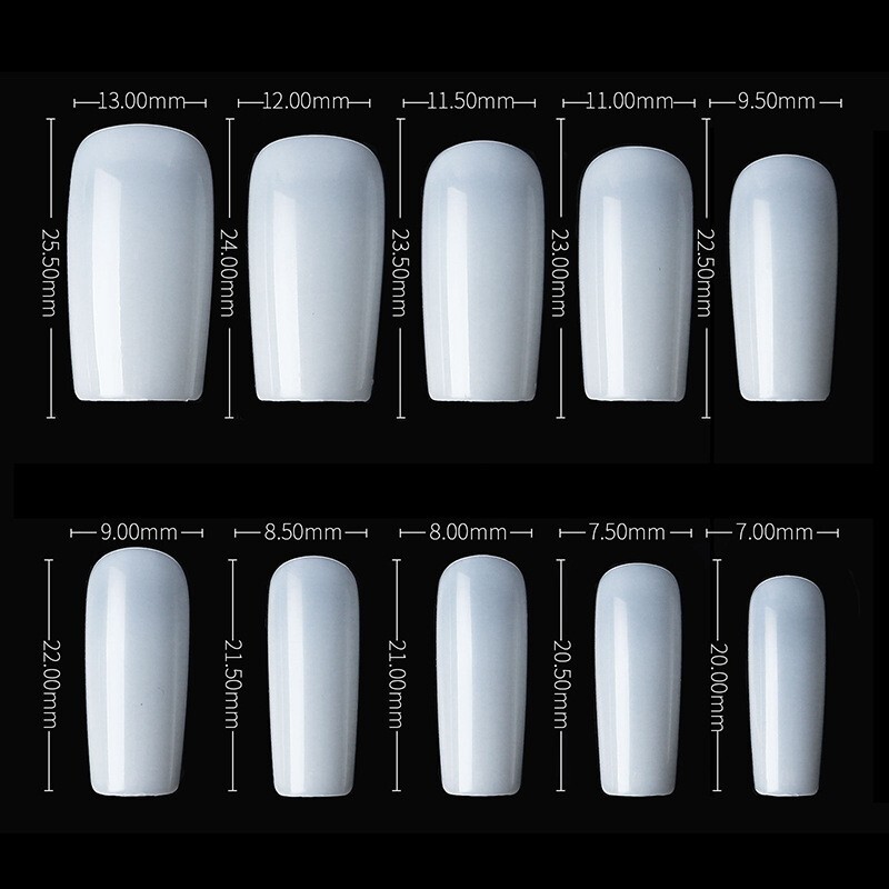 500x False Nail Tips Stiletto Coffin Oval Almond Square Nail Acrylic False Nails