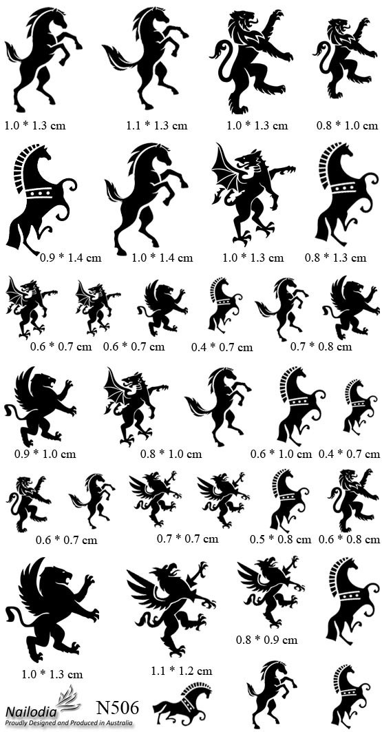 Celtic & Heraldic Animals Horse Nail Art Decal Sticker