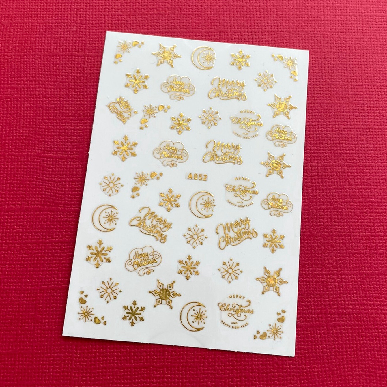 Merry Christmas Nail Sticker Happy New Year Snowflake Snow Moon Stars 4 Colors