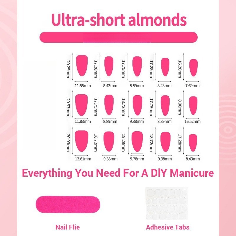 48pcs-Press on Nails Burgundy Cat Eye Leopard Print Heart Almond Nail Art Set