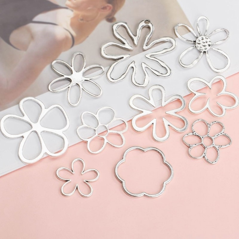 Jewelry Making Irregular Flower Bead Earring Dangle Pendant 3D Flower Charm