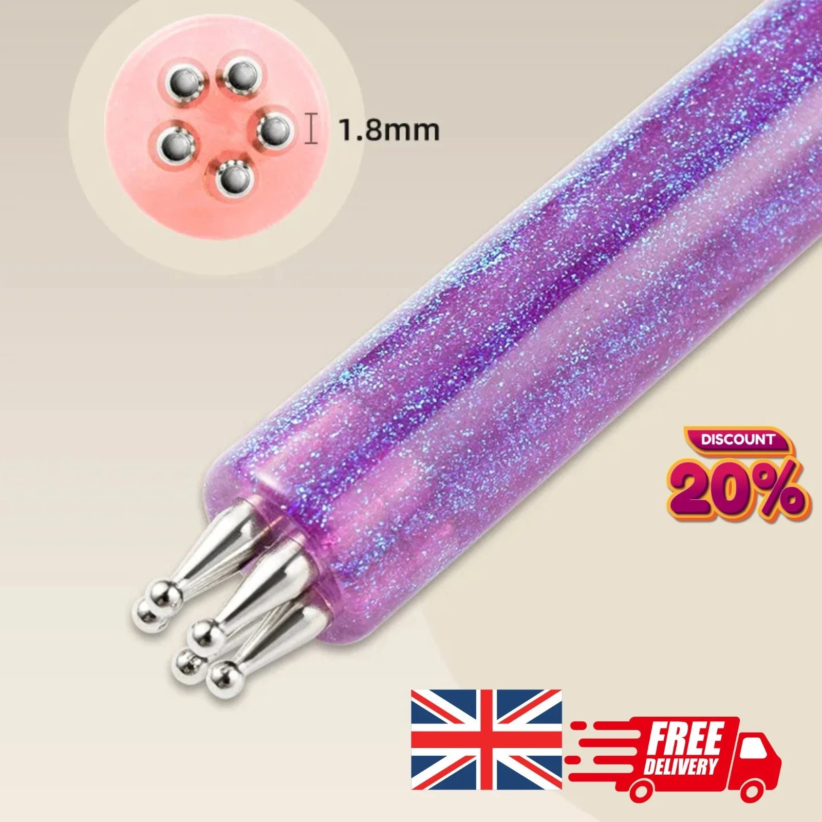 Easy Painting Flower Nail purple Pen Nail Dotting Tool for DIY Nail Art