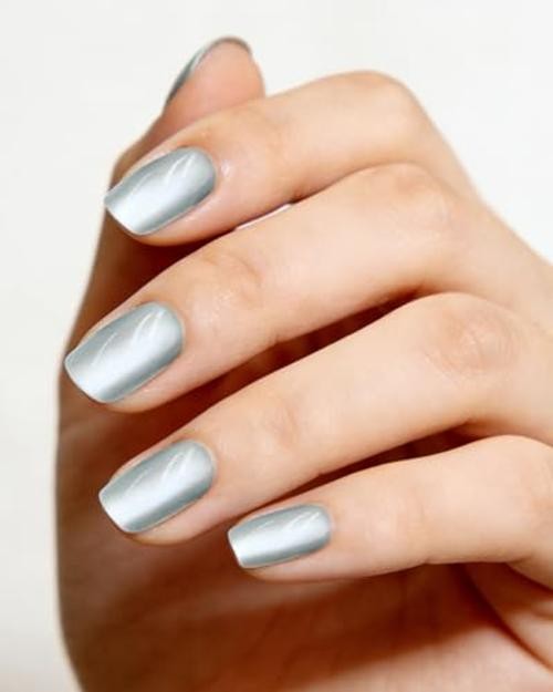Short Square Press on Nails with Tools Kit, Blue Cat Eye 04# Teal Cat Eye
