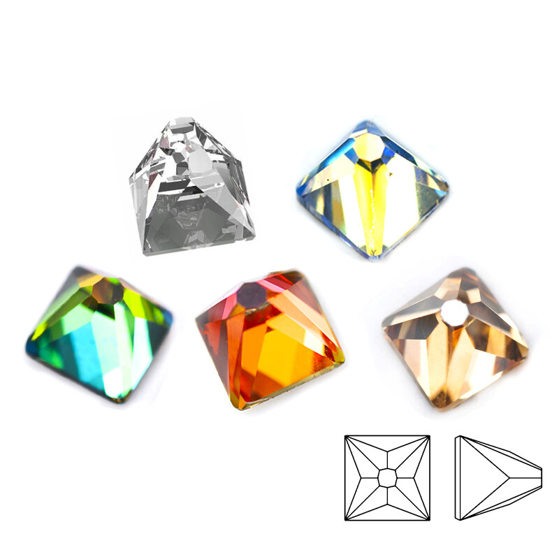 4mm AB Strass Nail Art Rhinestones Mini Triangles Colorful Stones Non Hotfix