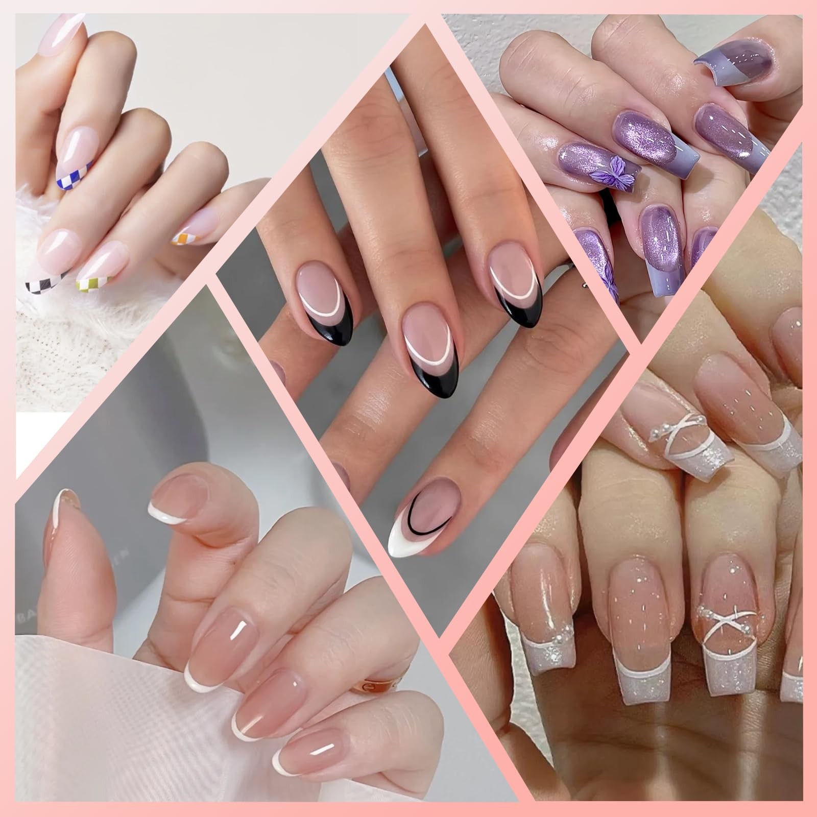 French Tip Tool Nail Stamper,Silicone Nail Design Tools with Scraper