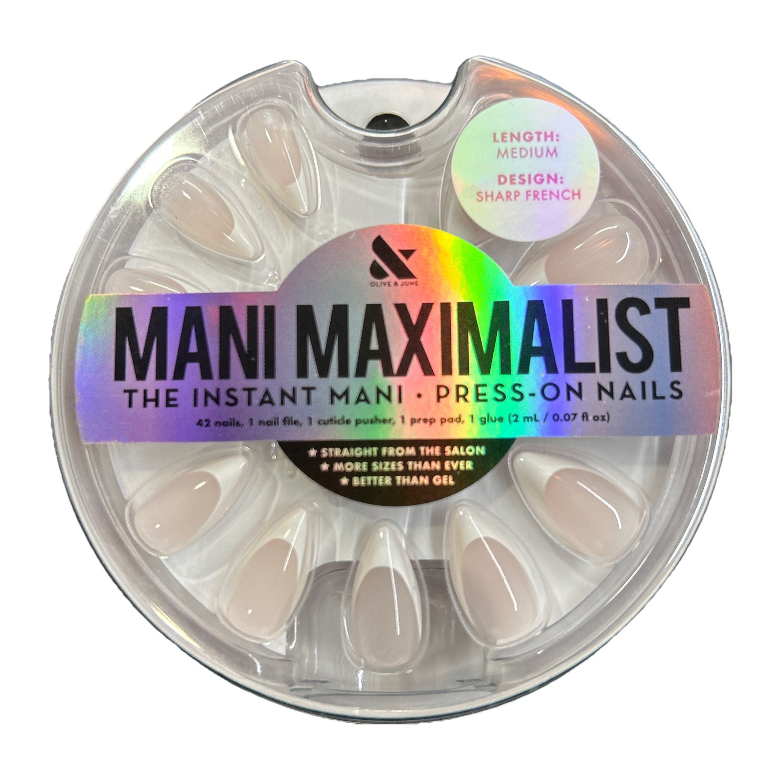 2 Sets Of Olive & June Instant Mani Press-On Nails Medium Length Sharp French