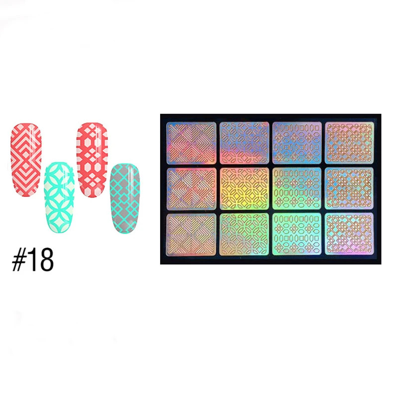 1Pc Airbrush Stencil for Nails Heart Butterfly Stars Pattern Hollow Nail Sticker