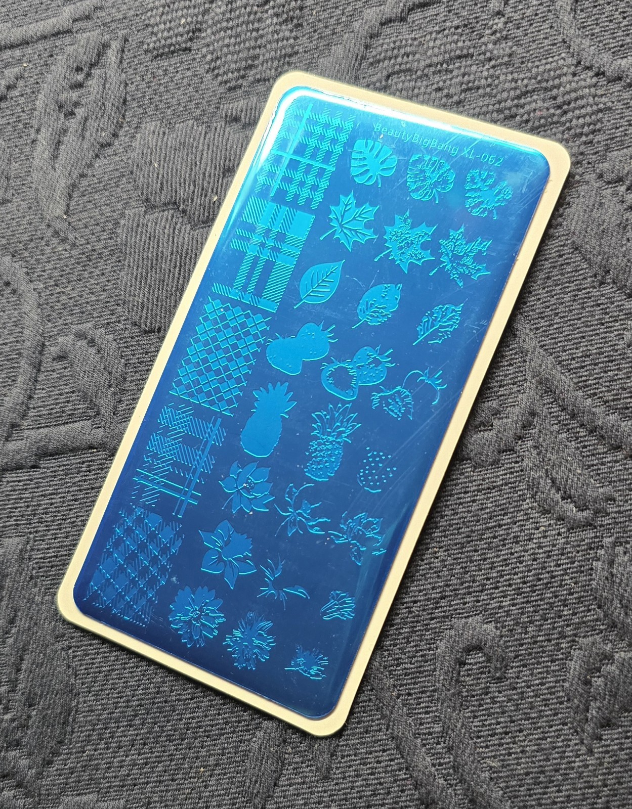 BeautyBigBang XL-062 Nail Stamp Plate Summer Picnic Plaid Flower Fruit Leaf HTF