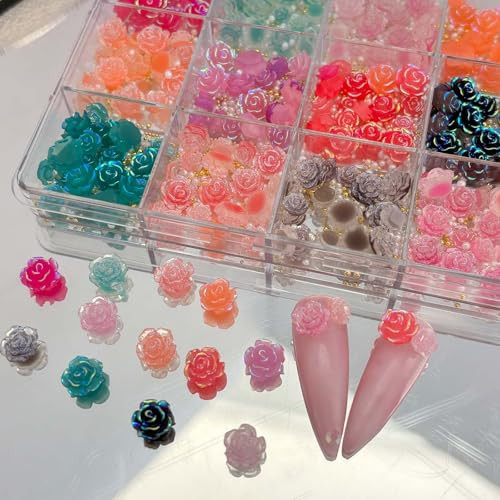 3D Rose Nail Art Charms Flower Nail Art Charms Nail Pearls Floral Acrylic