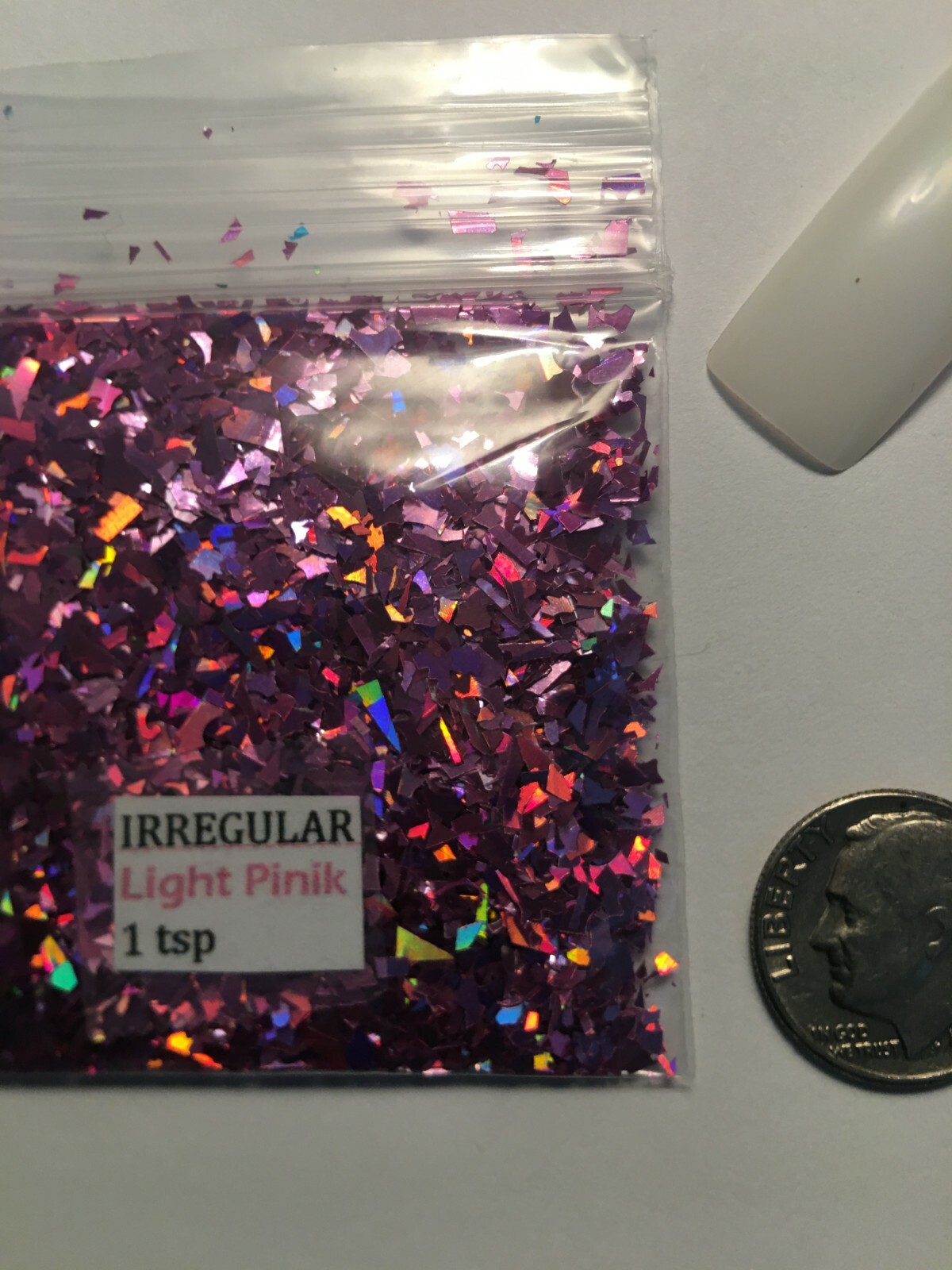 Solvent Resistant IRREGULAR shape Glitter(Light Pink) Nail Art Face Crafts 1tsp
