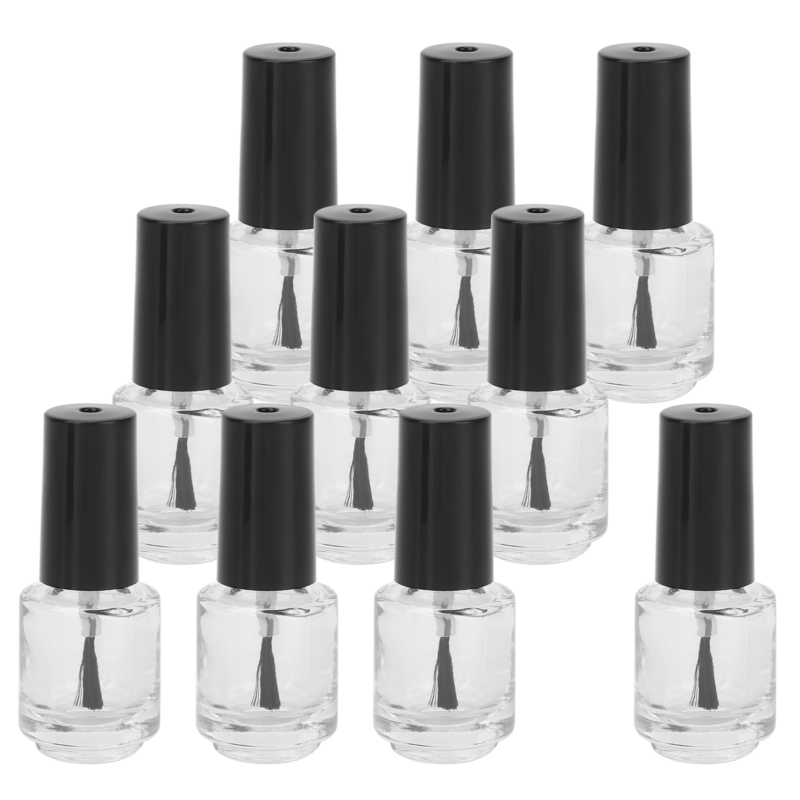 10pcs Empty Nail Polish Bottle With Brush Cap For DIY Use Excellent