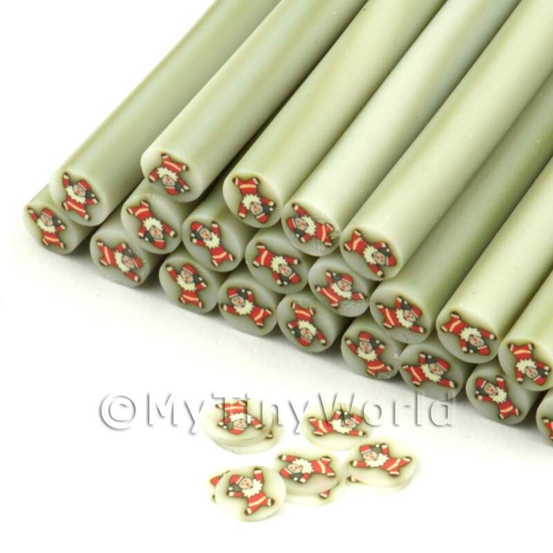 4 x Handmade Leaping Christmas Clown Nail Art Cane