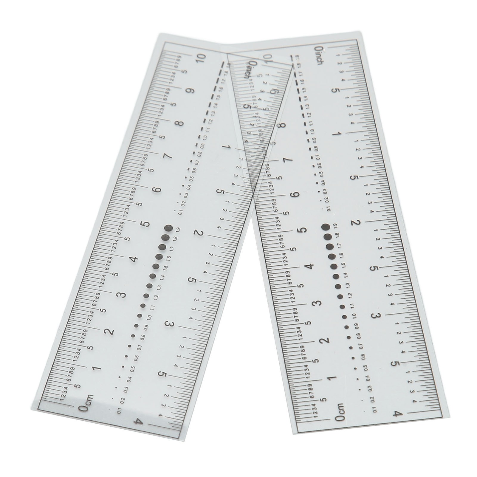 PVC 10PCS Fake Nails Measuring Ruler Transparent Art