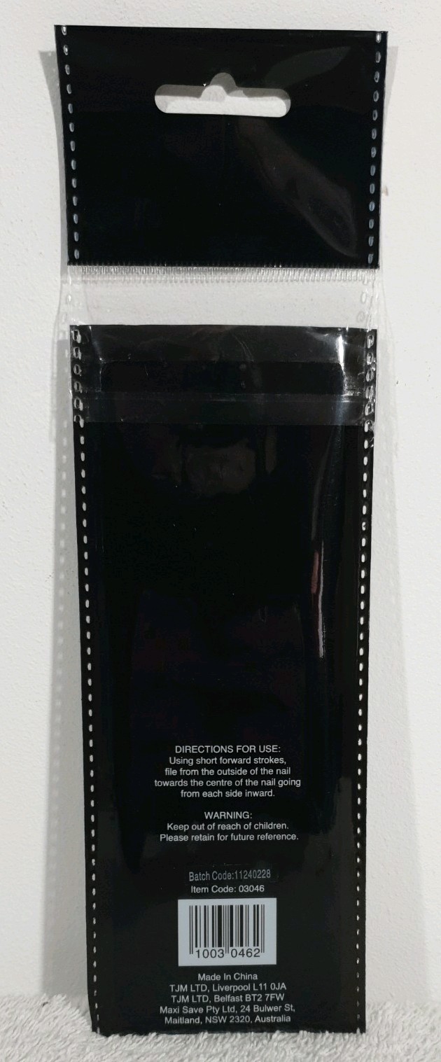 3x Sparkly BLACK/SILVER Cute Nail Files Emery Boards 3 Pk New Pretty Nail Files